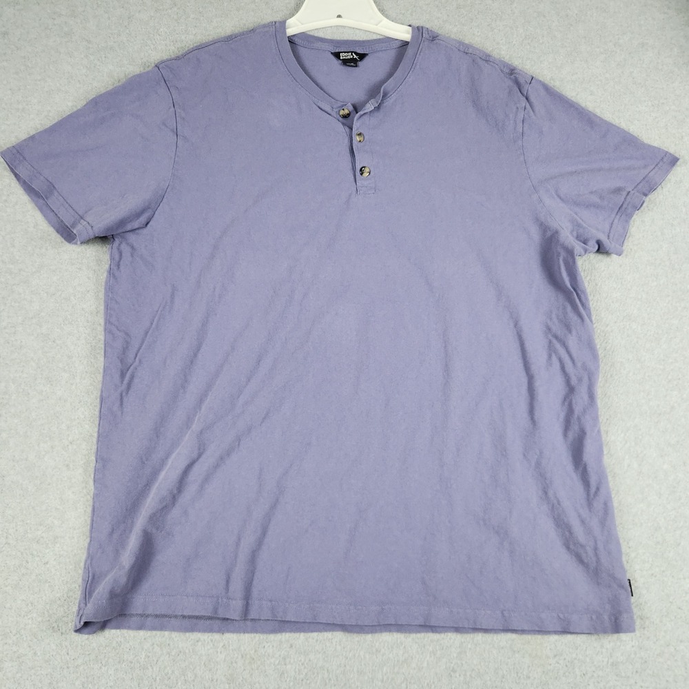 Eddie Bauer Henley T Shirt Mens XL Purple Cotton Short Sleeve Everyday Wear